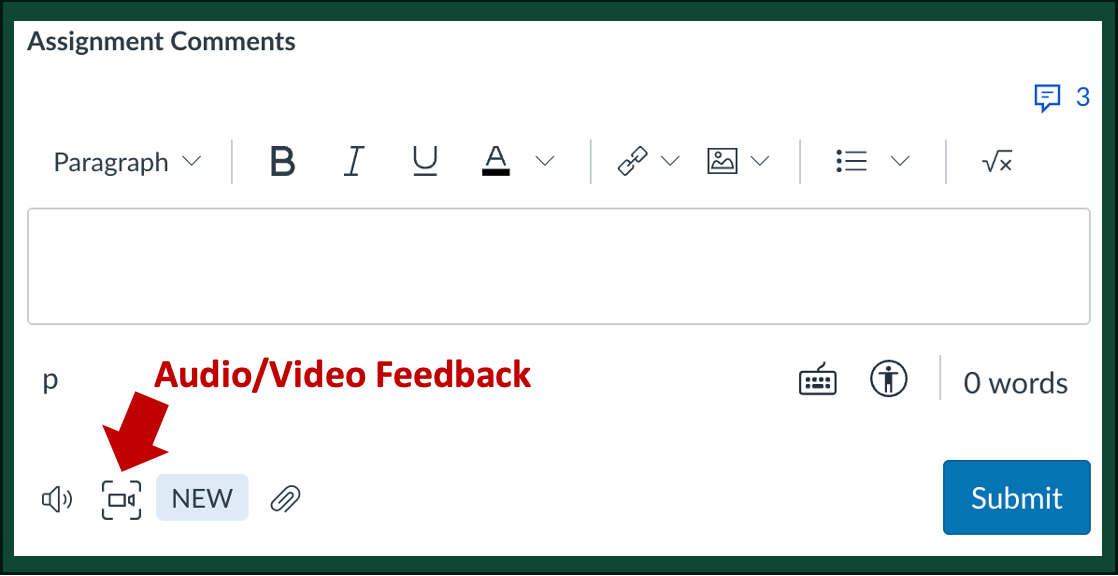 Location of Audio/Video Feedback Button